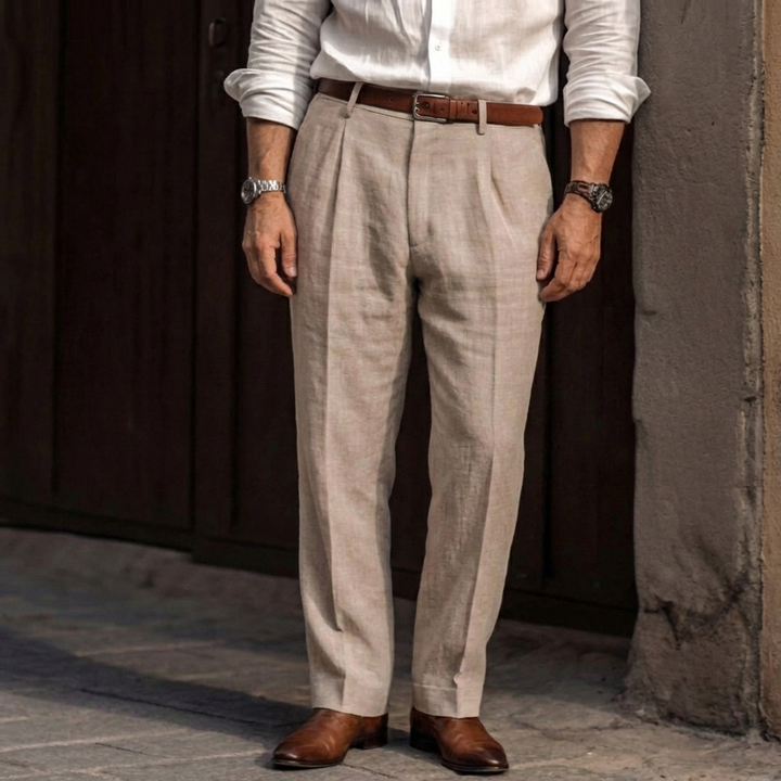 Pantaloni a vita alta in stile vintage da uomo