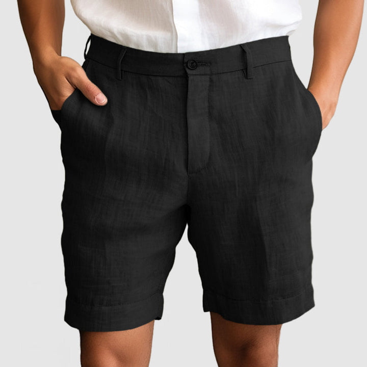 Men's casual shorts in cotton and flax
