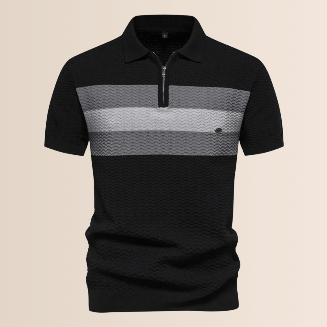 Men's shirt with striped knit pattern