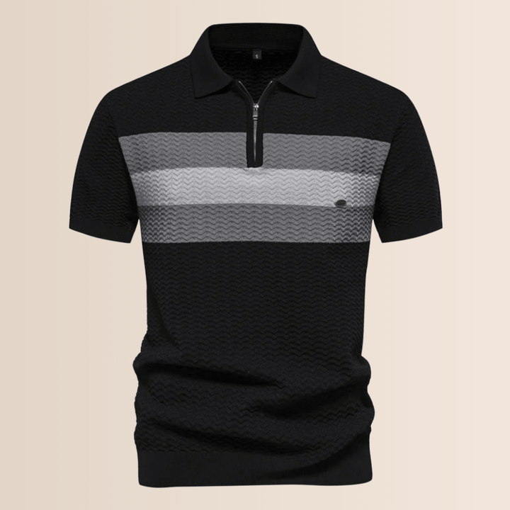 Men's shirt with striped knit pattern