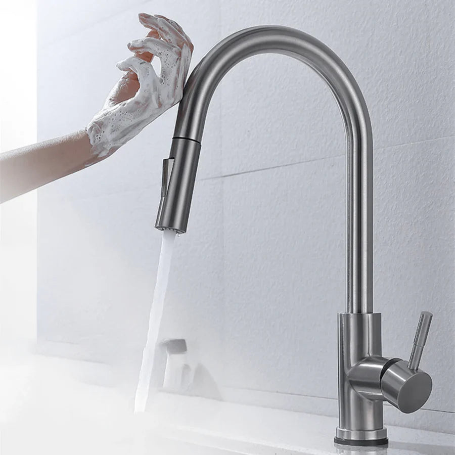 Kitchen faucet without touch with motion sensor