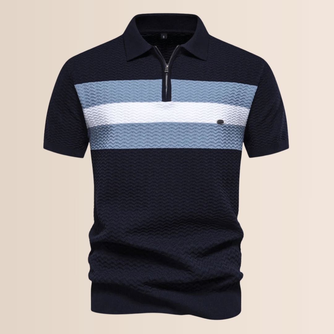 Men's shirt with striped knit pattern