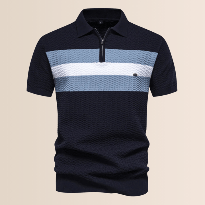 Men's shirt with striped knit pattern