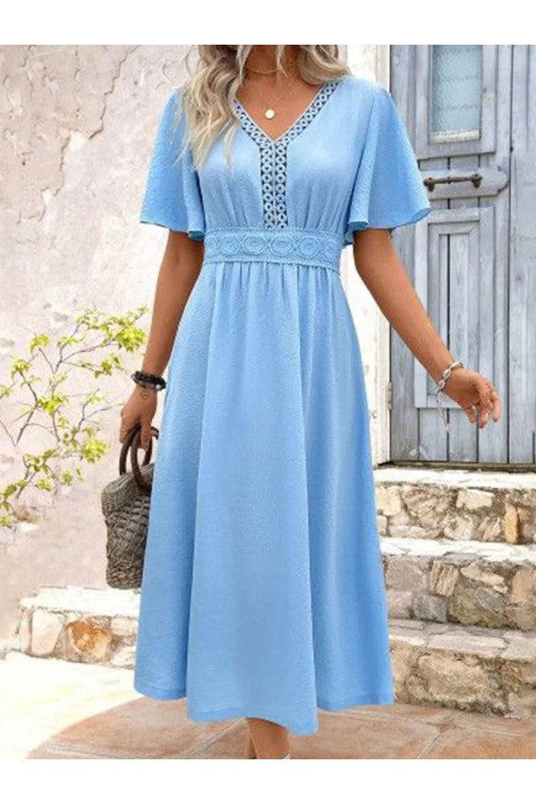 Vestido midi azul de mujer