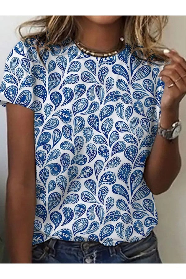 Camiseta de mujer con estampado azul