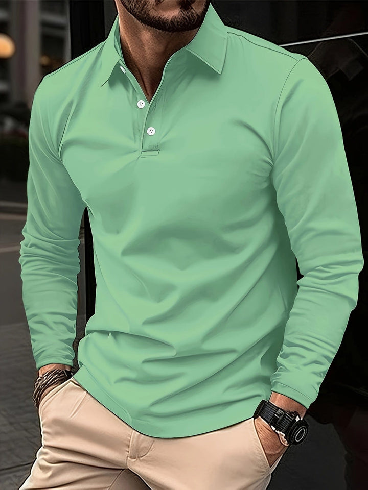 Men's long-sleeved shirt with collar