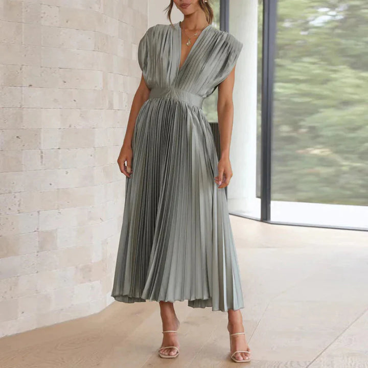 Abito moderno senza maniche con scollo a V da donna