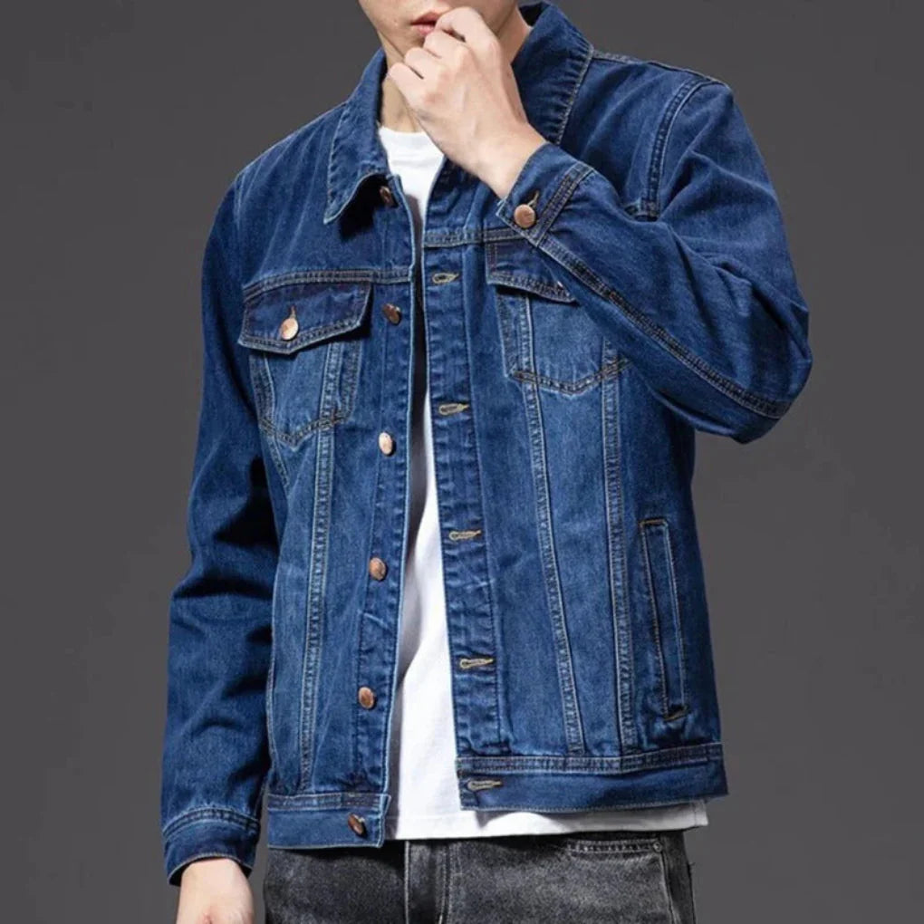 Giacca classica in denim da uomo