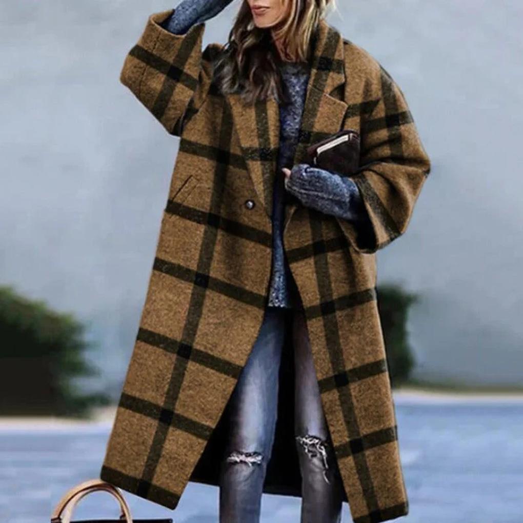 Elegante cappotto lungo autunnale