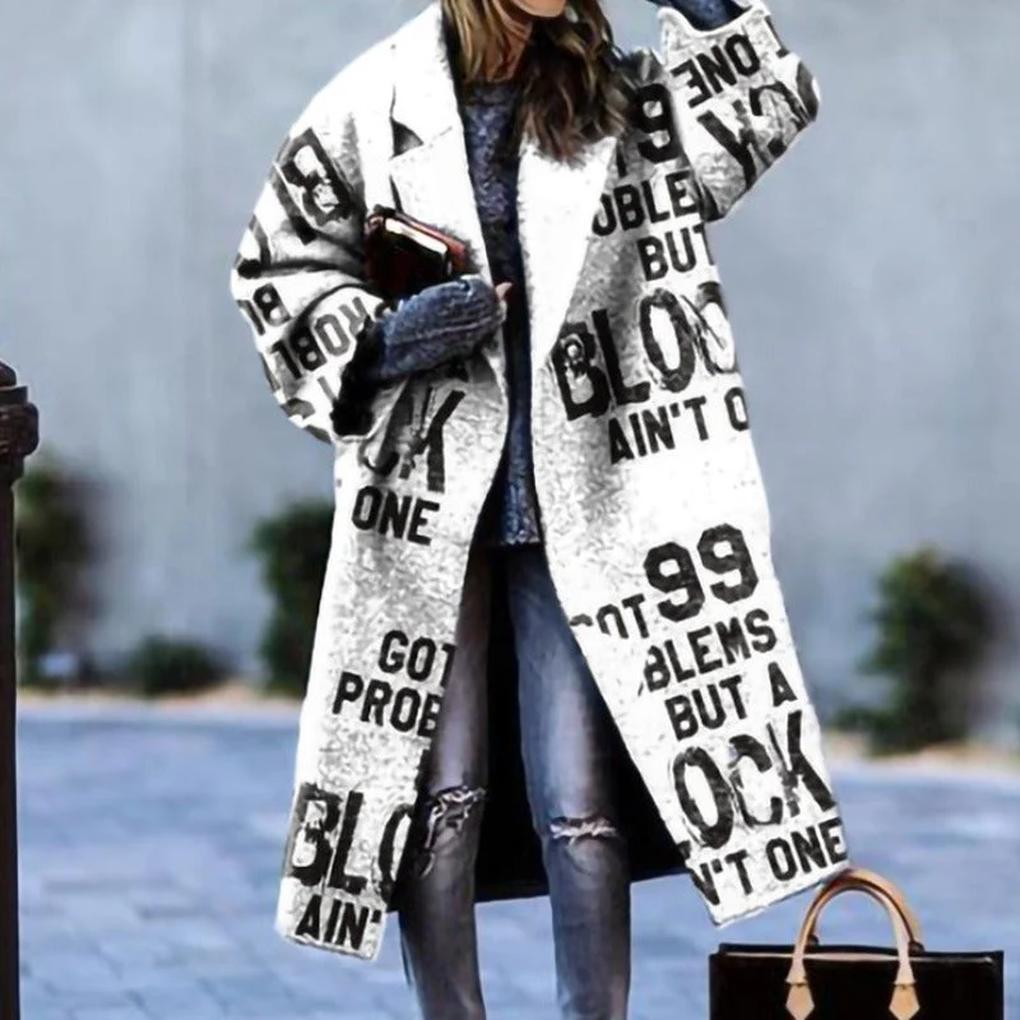 Elegante cappotto lungo autunnale