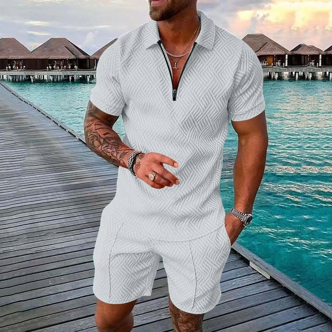 Set estivo da uomo a due pezzi (pantaloncini + polo)