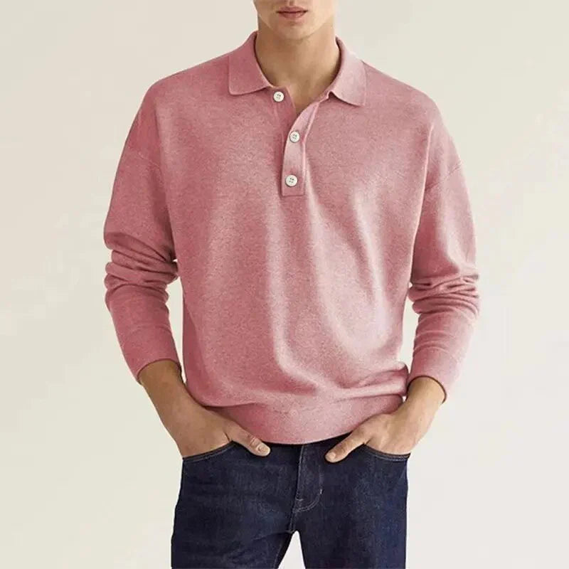 Polo de manga larga para hombre