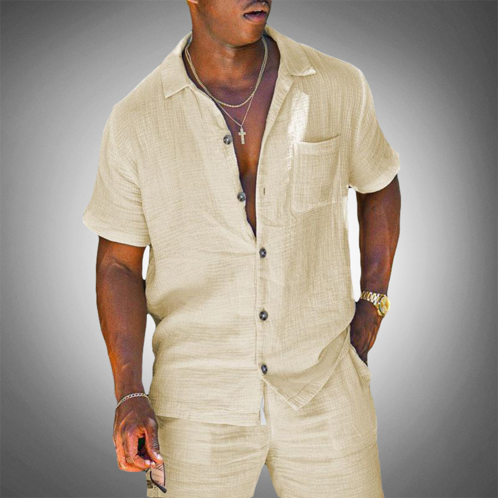 Men's two-piece linen suit