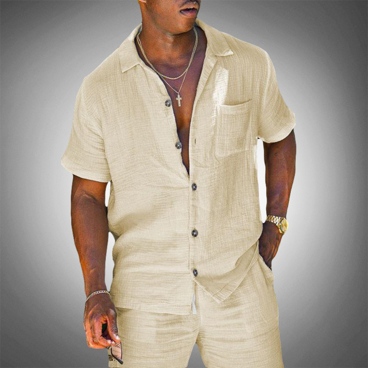 Men's two-piece linen suit