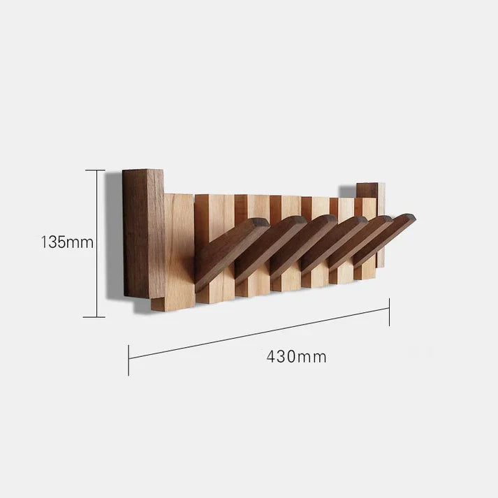 Wall-Mounted Coat Rack in Sturdy Wood with Musical Design