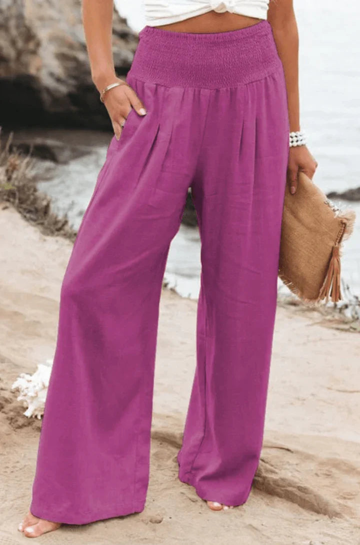 Elegant and stretchy wide-leg trousers for women
