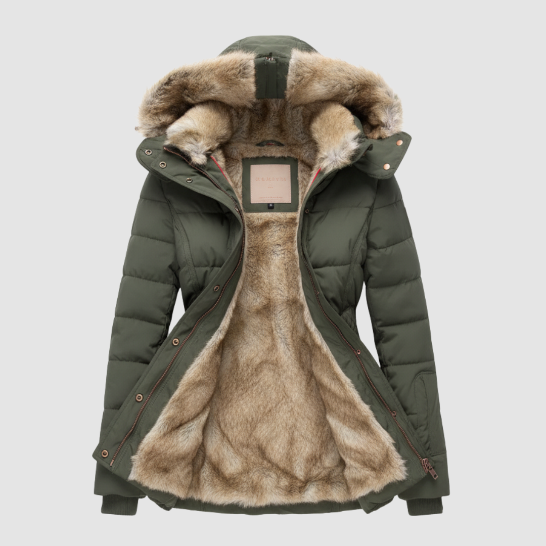 Chaqueta acolchada con capucha para mujer