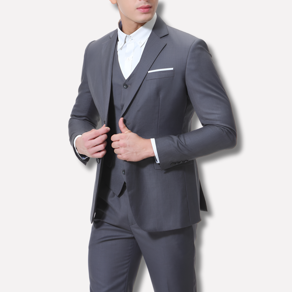 Slim fit three-piece men's suit