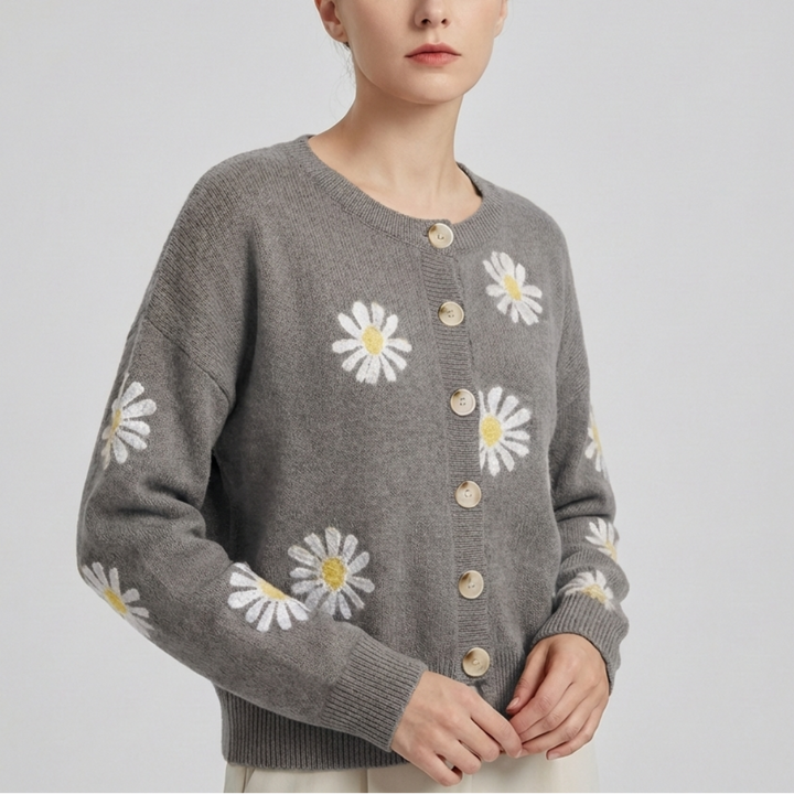 Maglione in Maglia Floreale per Donne