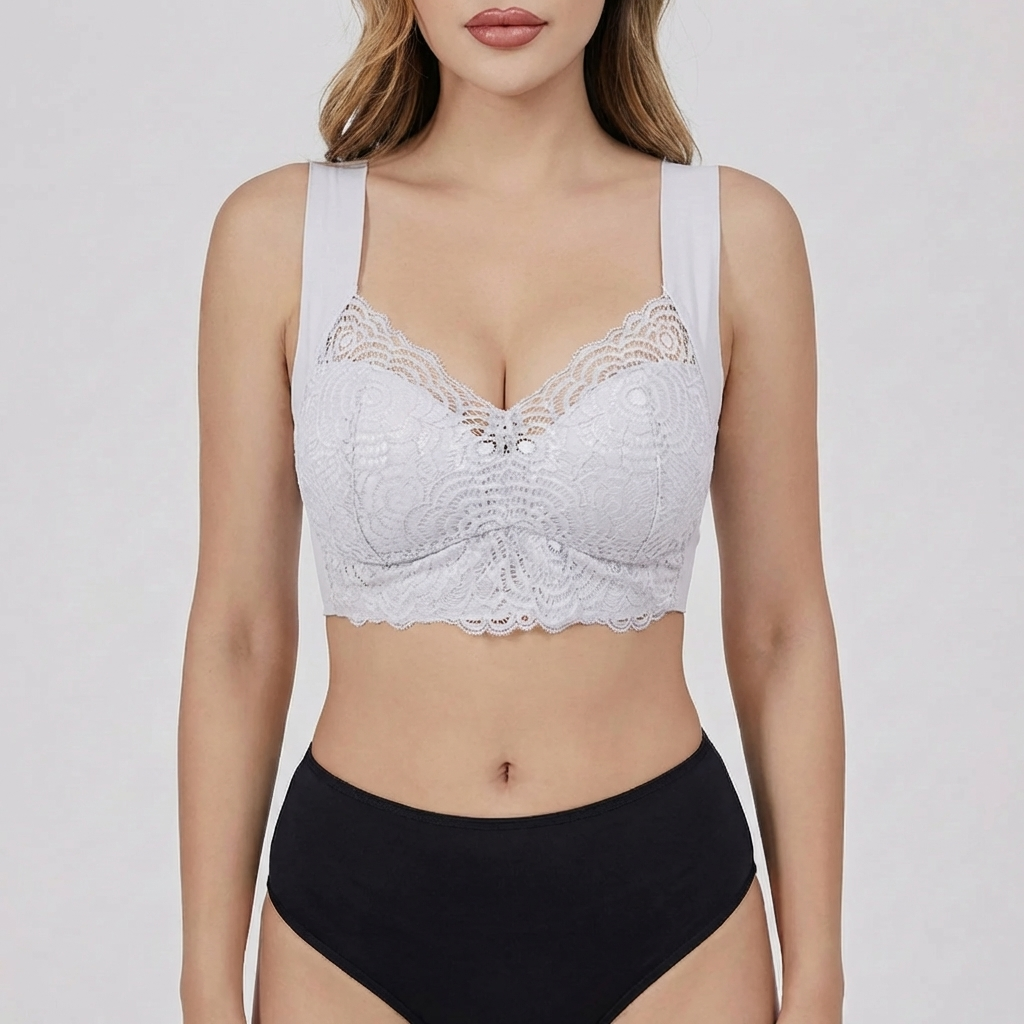Reggiseno Push-Up Senza Ferretto Con Dettaglio Pizzo