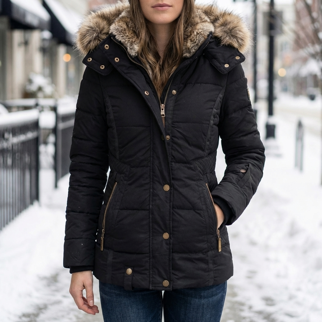 Parca Imbottito Slim Fit con Cappuccio