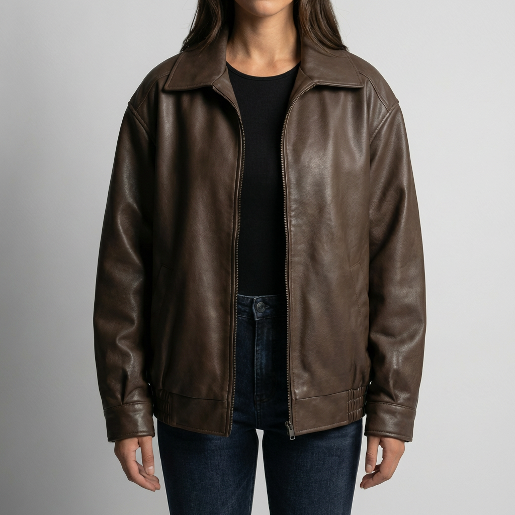 Giacca Bomber Oversize con Zip