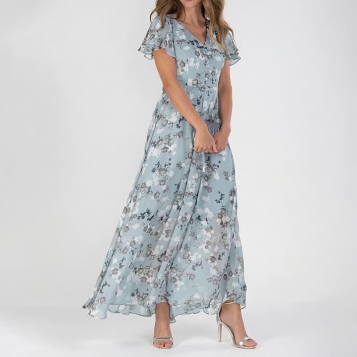 Abito Maxi Stampato Floreale Vintage da Donna
