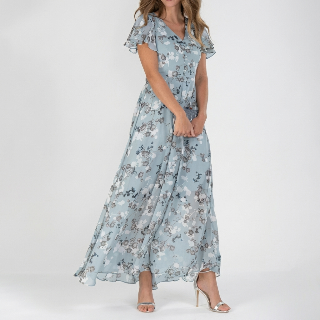 Abito Maxi Floreale Vintage per Donne