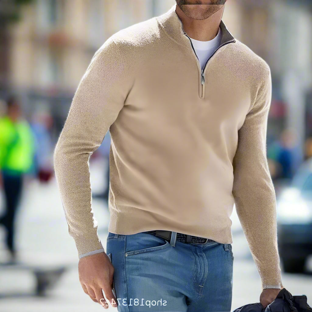Men's sweater with zipper