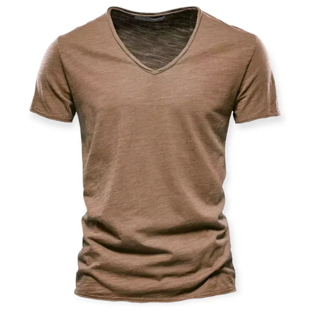 Men's shirt with V-neck