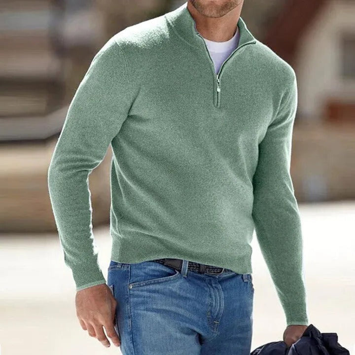 Men's sweater with zipper