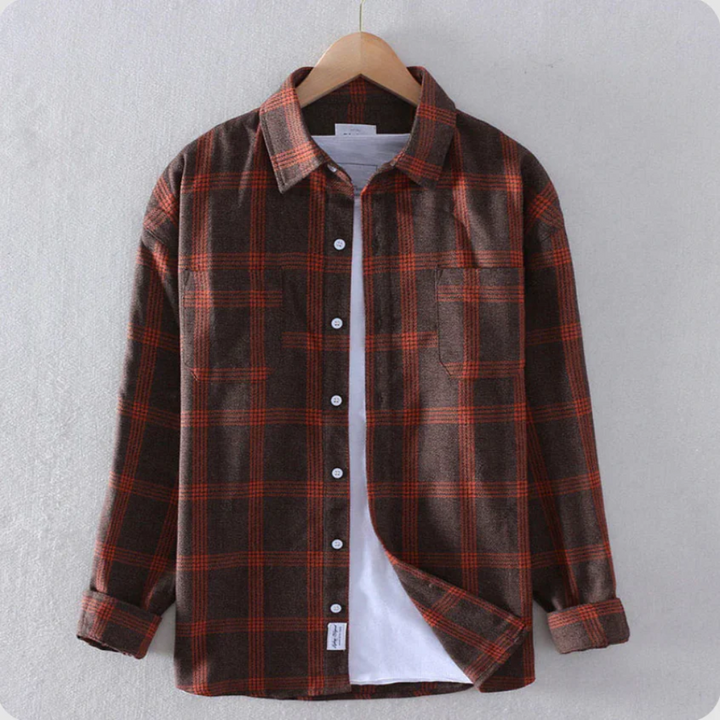 Stile Classico per Autunno e Inverno Camicia a Quadrati Uomo