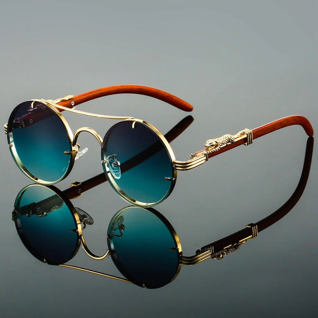 Occhiali da sole vintage con doppio ponte e protezione moderna in stile retrò