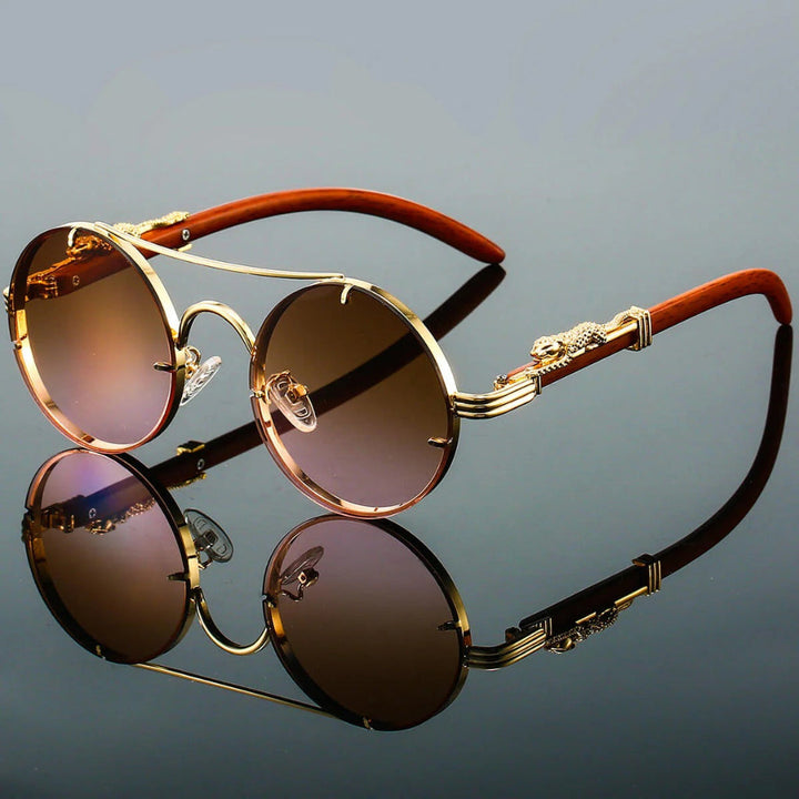Occhiali da sole vintage con doppio ponte e protezione moderna in stile retrò
