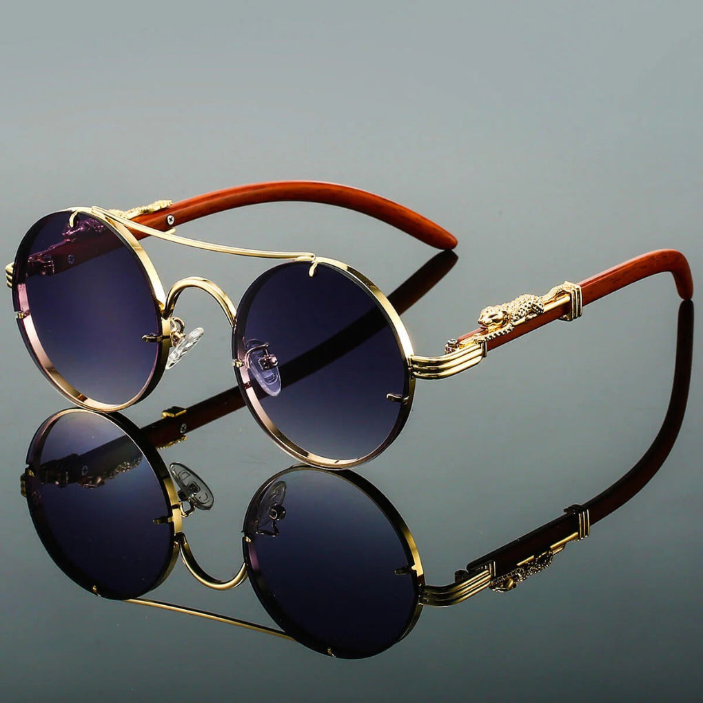 Occhiali da sole vintage con doppio ponte e protezione moderna in stile retrò