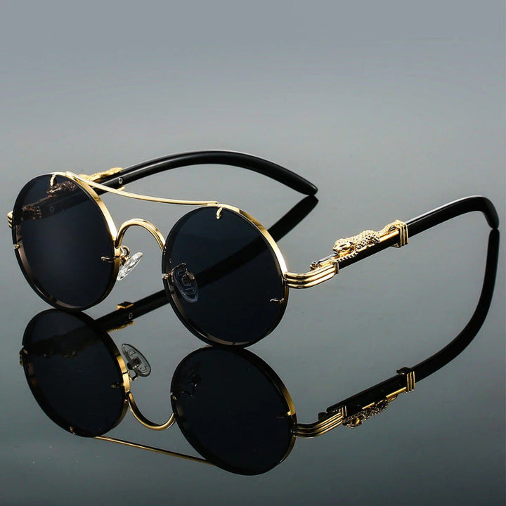Occhiali da sole vintage con doppio ponte e protezione moderna in stile retrò