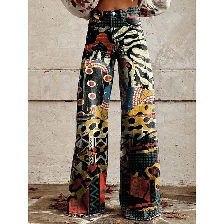 Pantaloni lunghi da donna – Ritan Stampa floreale e tinta unita