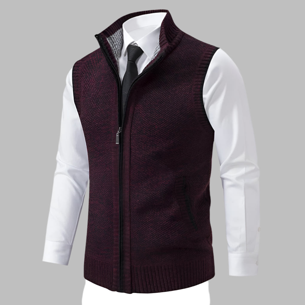 Gilet in Maglia a Zip Completa da Uomo
