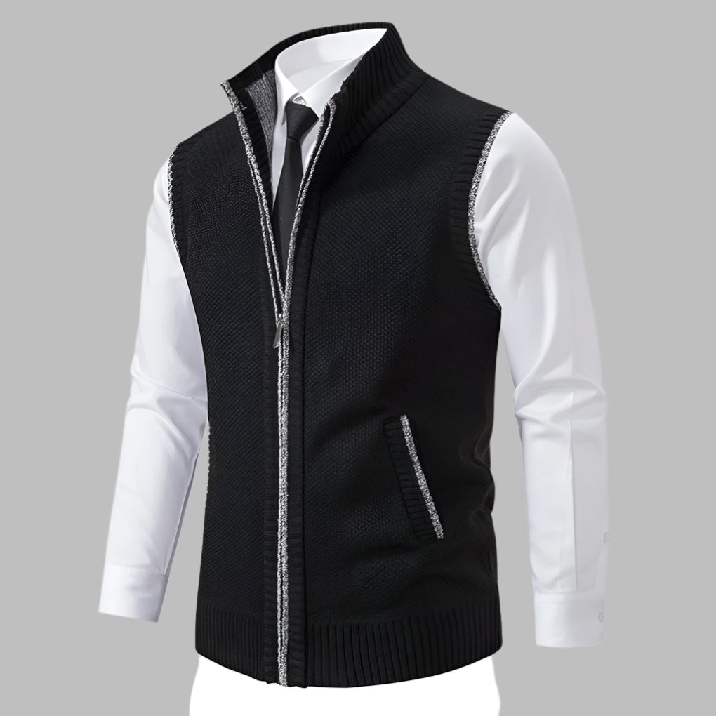 Gilet in Maglia con Zip Completo per Uomini