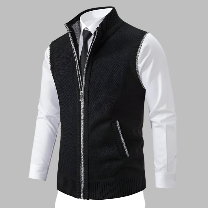 Gilet in Maglia con Zip Completo per Uomini