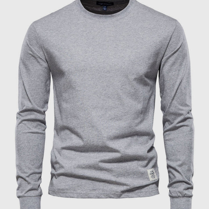 Camicia in Cotone a Maniche Lunghe per Uomo con Collo Rotondo