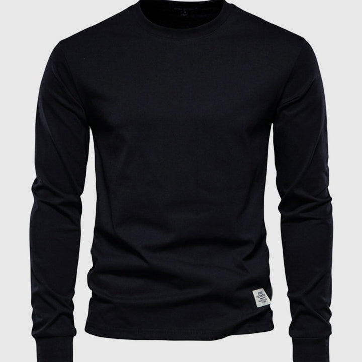 Camicia in Cotone a Maniche Lunghe per Uomo con Collo Rotondo