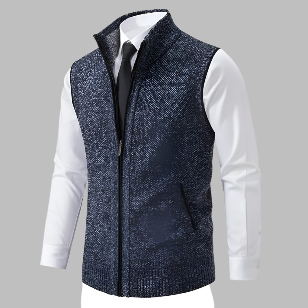 Gilet in Maglia con Zip Completo per Uomini