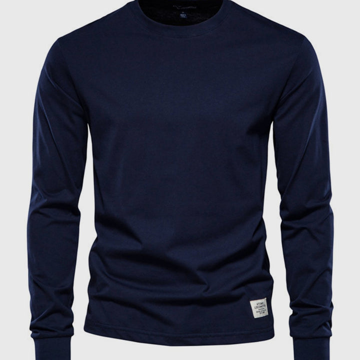 Camicia in Cotone a Maniche Lunghe per Uomo con Collo Rotondo