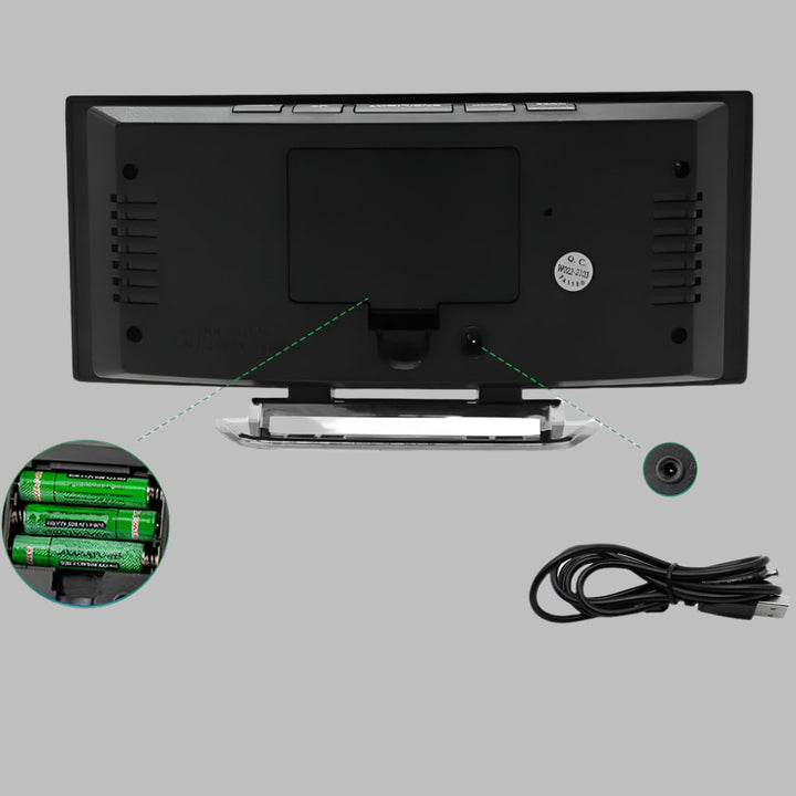 Reloj despertador LED curvo