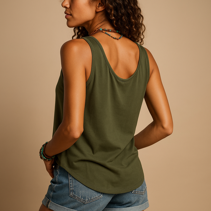 Top leggero senza maniche con bottoni