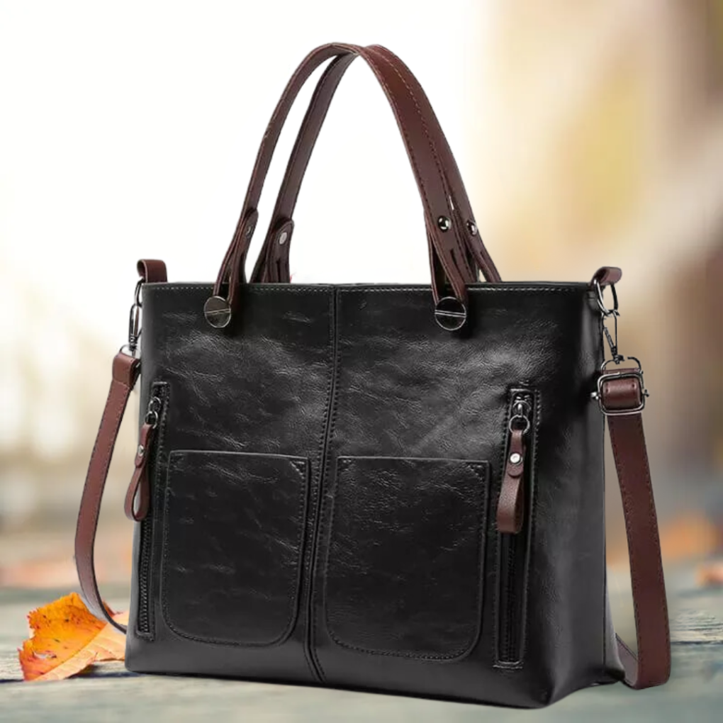 Elegant bolsa de hombro clásica de cuero
