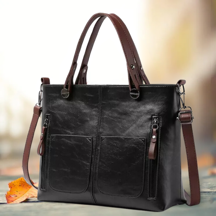 Elegant bolsa de hombro clásica de cuero