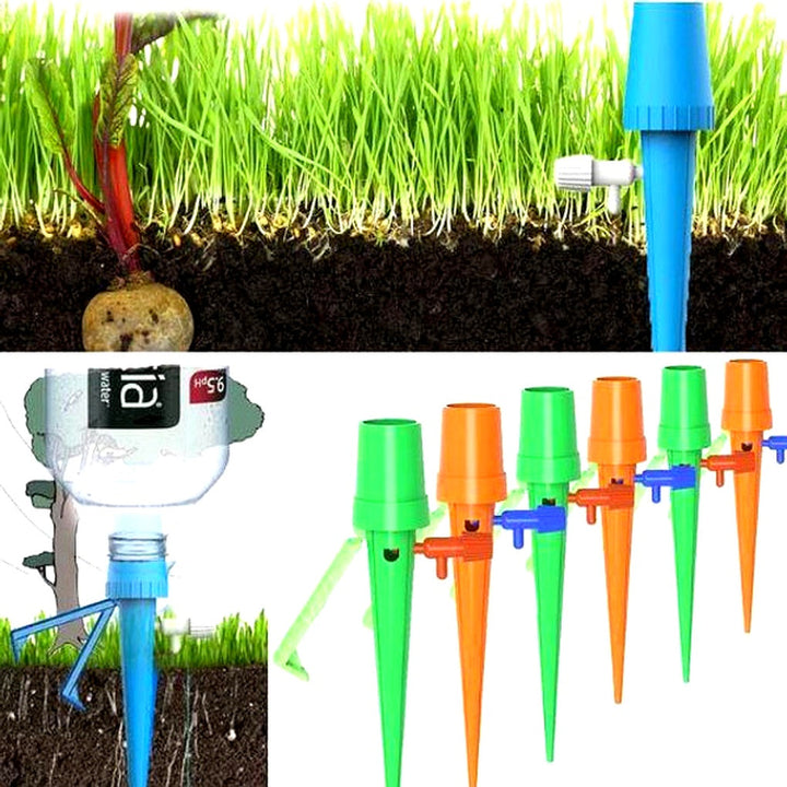 Picchetti per irrigazione automatica delle piante (confezione da 12) – Aiuto da giardino a flusso regolabile