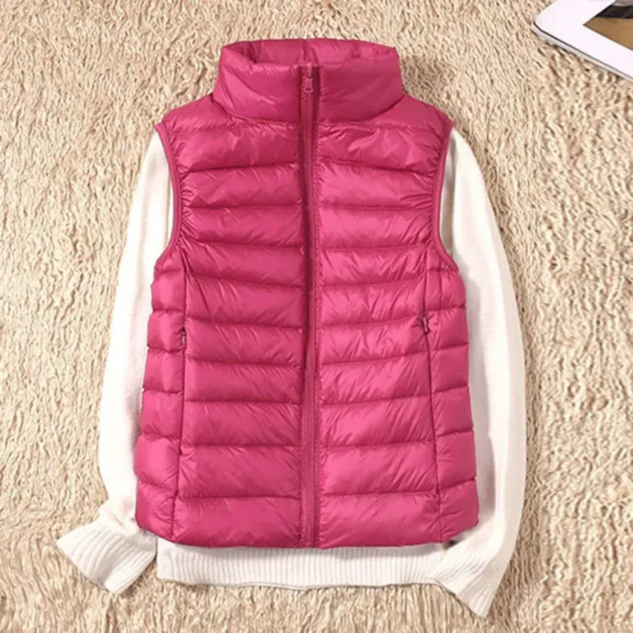 Women's windproof body warmer with zipper
